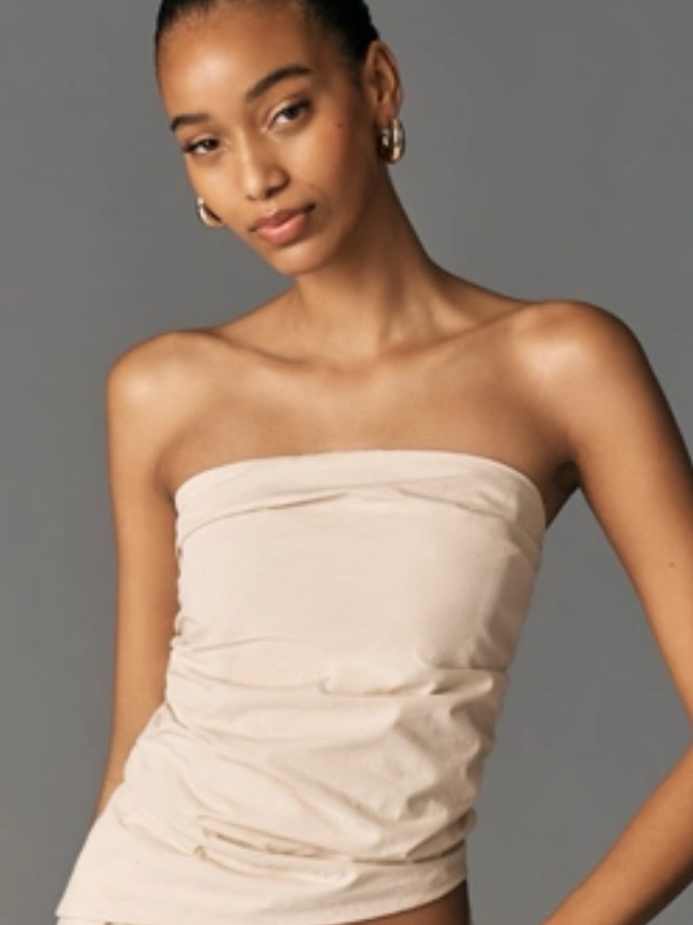 NWT Anthropologie Maeve Strapless Ruched Top M